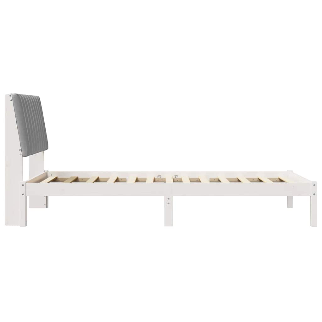 Sengestel med hovedgærde Hvid 100 x 200 cm Massiv fyrretræ