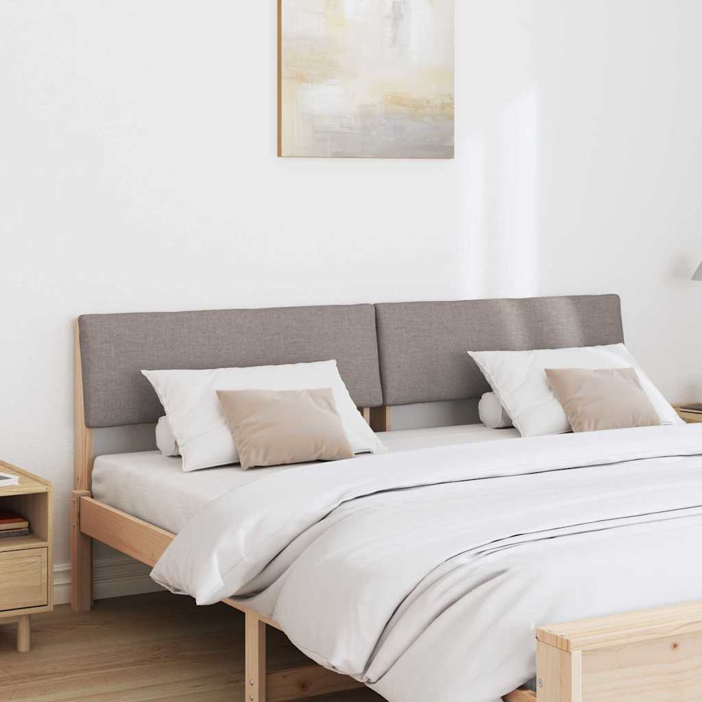 Polstret sengegavl Gråbrun 180 cm Massiv fyrretræ