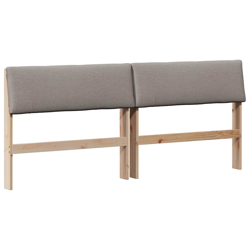 Polstret sengegavl Gråbrun 180 cm Massiv fyrretræ