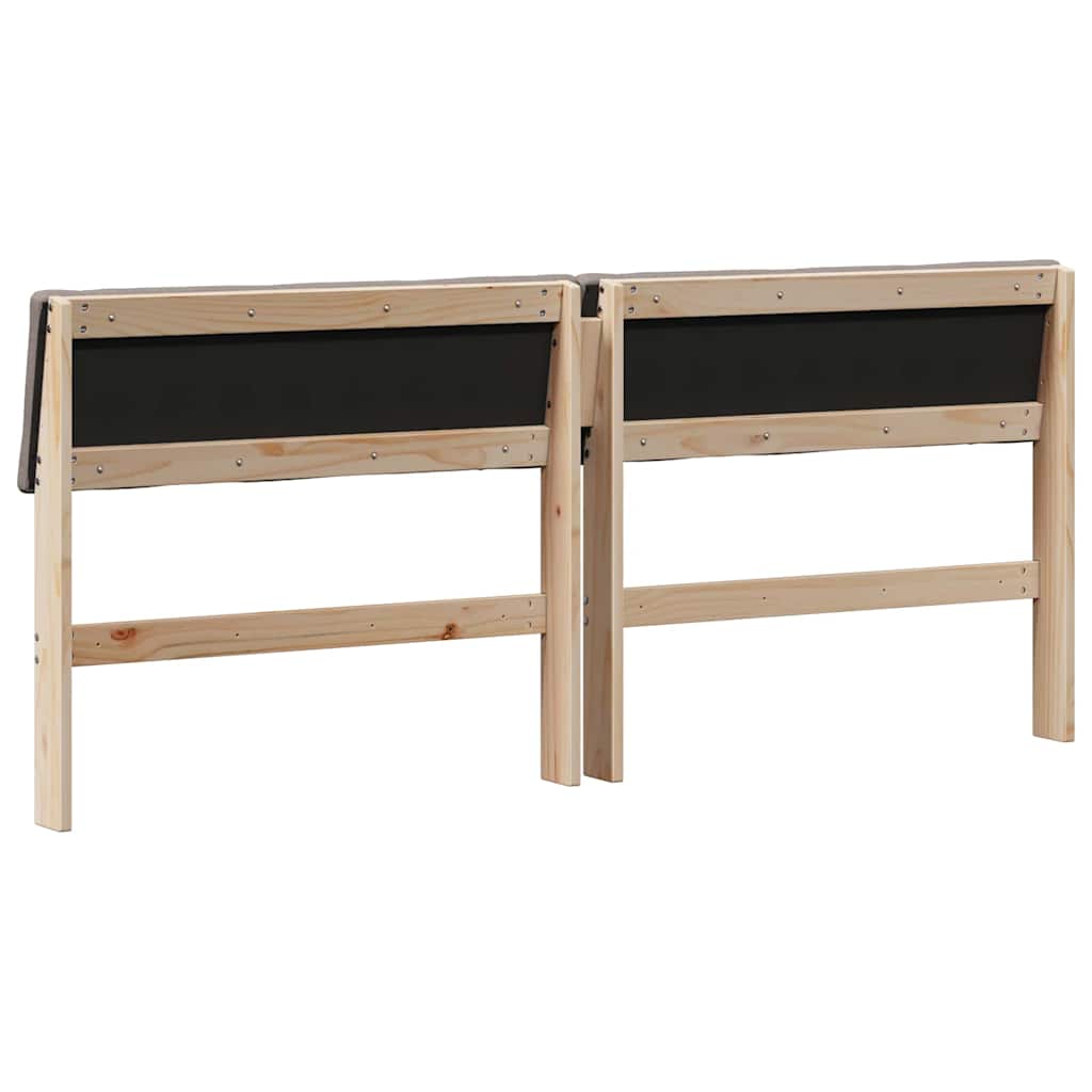 Polstret sengegavl Gråbrun 180 cm Massiv fyrretræ