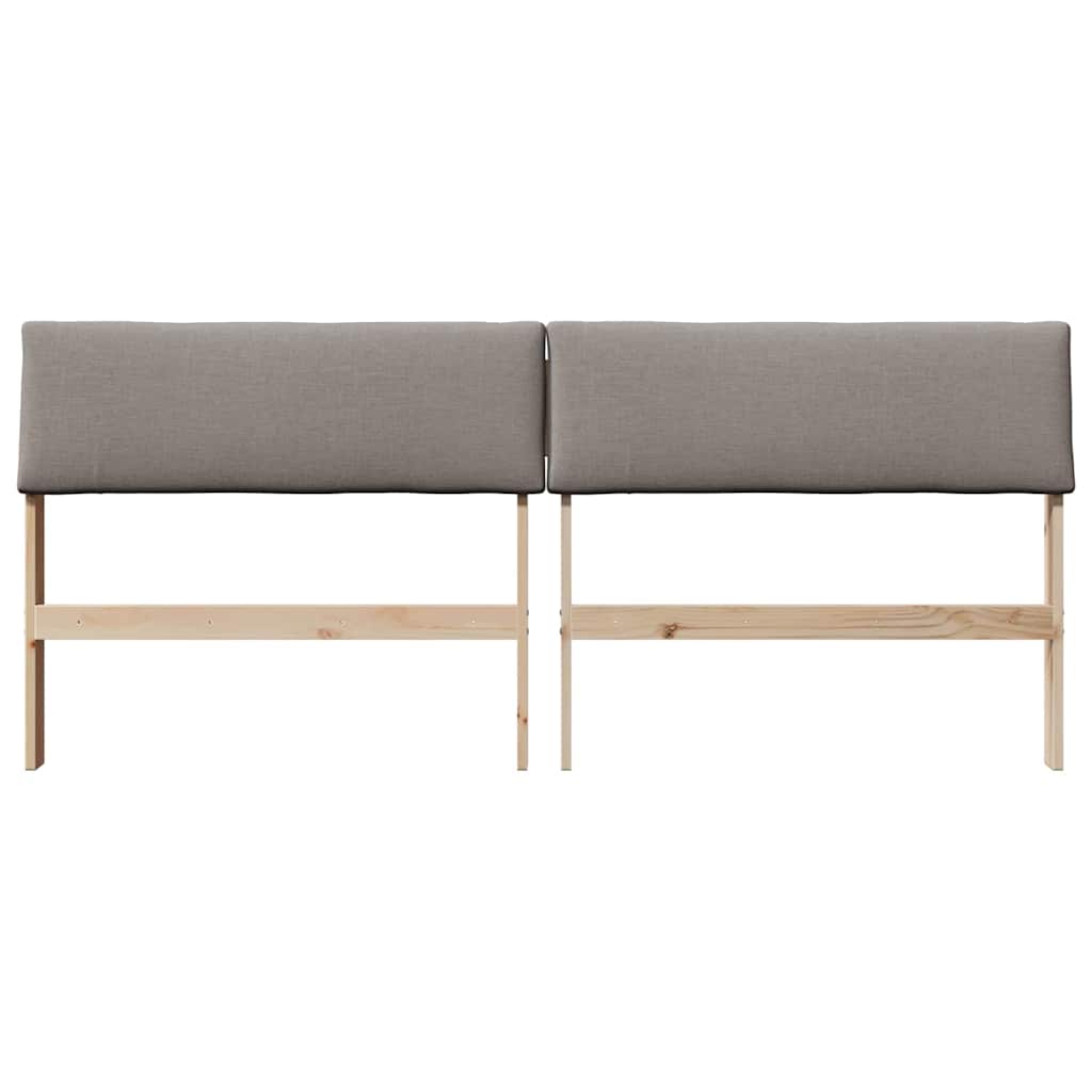 Polstret sengegavl Gråbrun 180 cm Massiv fyrretræ