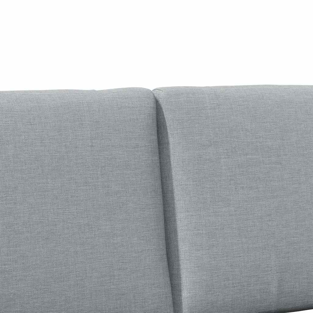 Polstret sengegavl Lysegrå 140 cm Massiv fyrretræ
