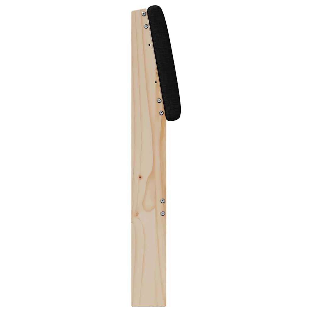 Polstret sengegavl Sort 140 cm Massiv fyrretræ