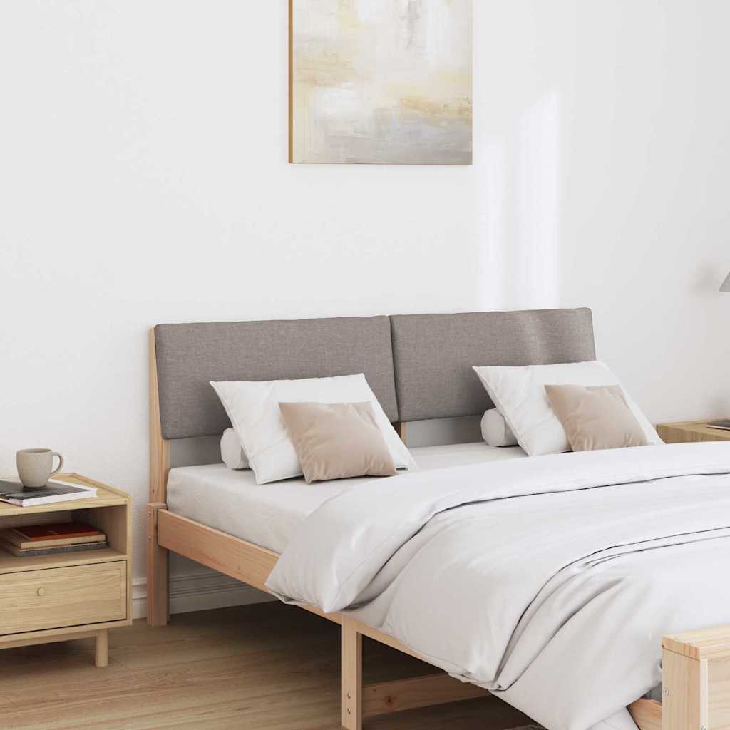 Polstret sengegavl Gråbrun 140 cm Massiv fyrretræ