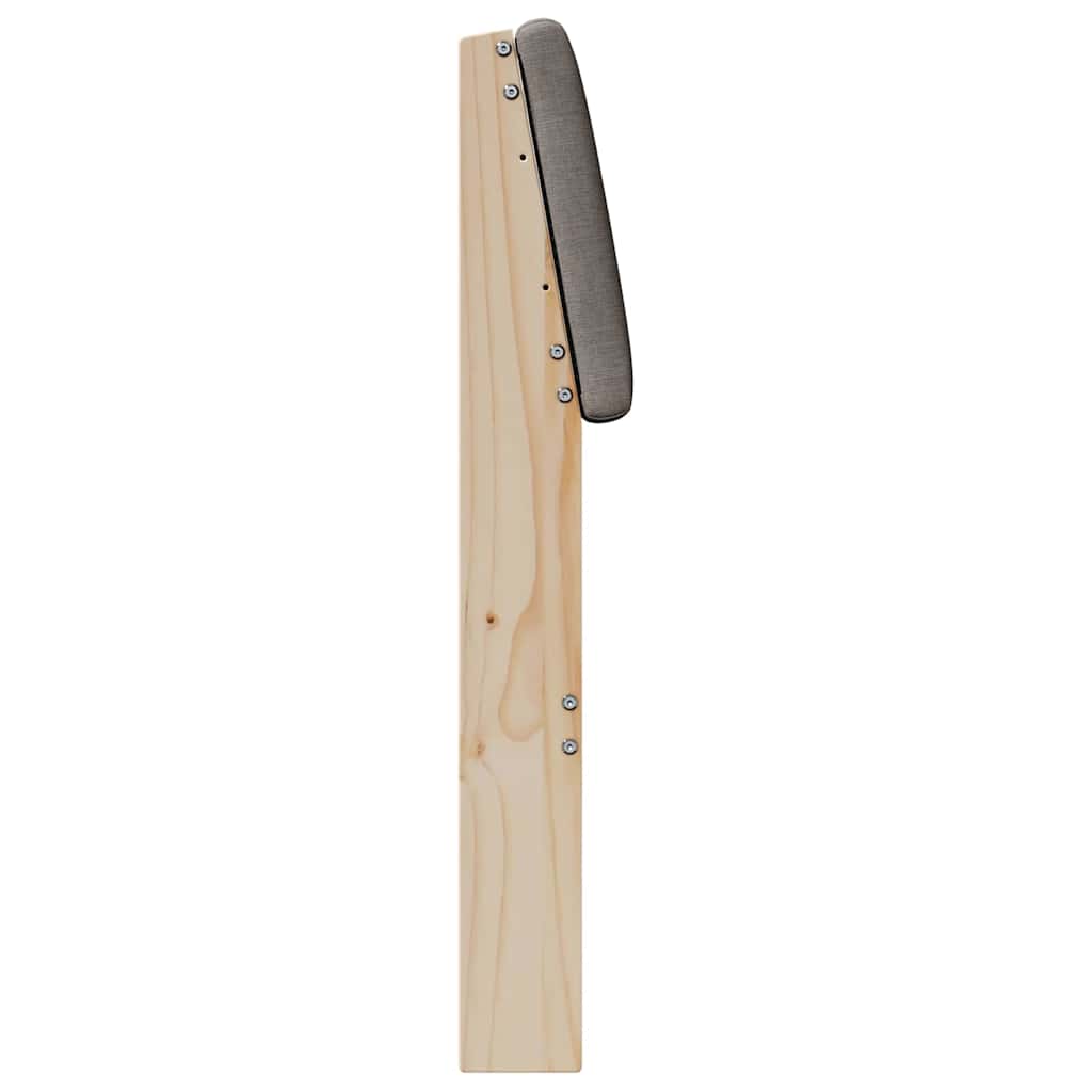 Polstret sengegavl Gråbrun 135 cm Massiv fyrretræ