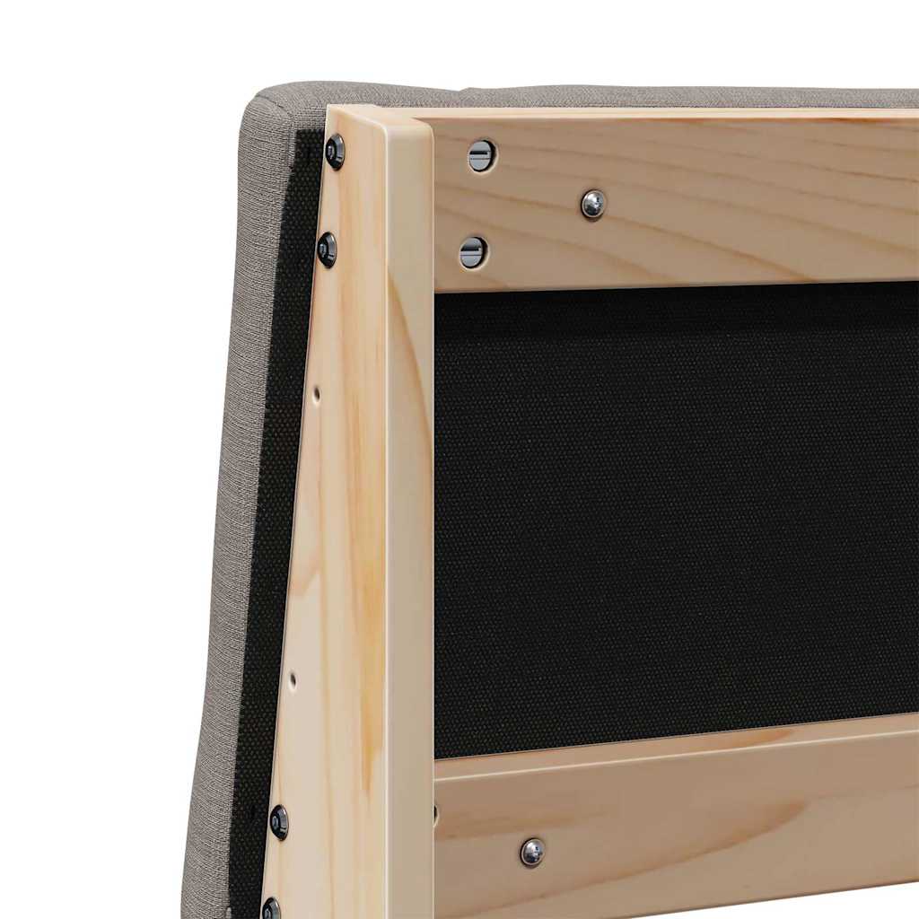 Polstret sengegavl Gråbrun 120 cm Massiv fyrretræ