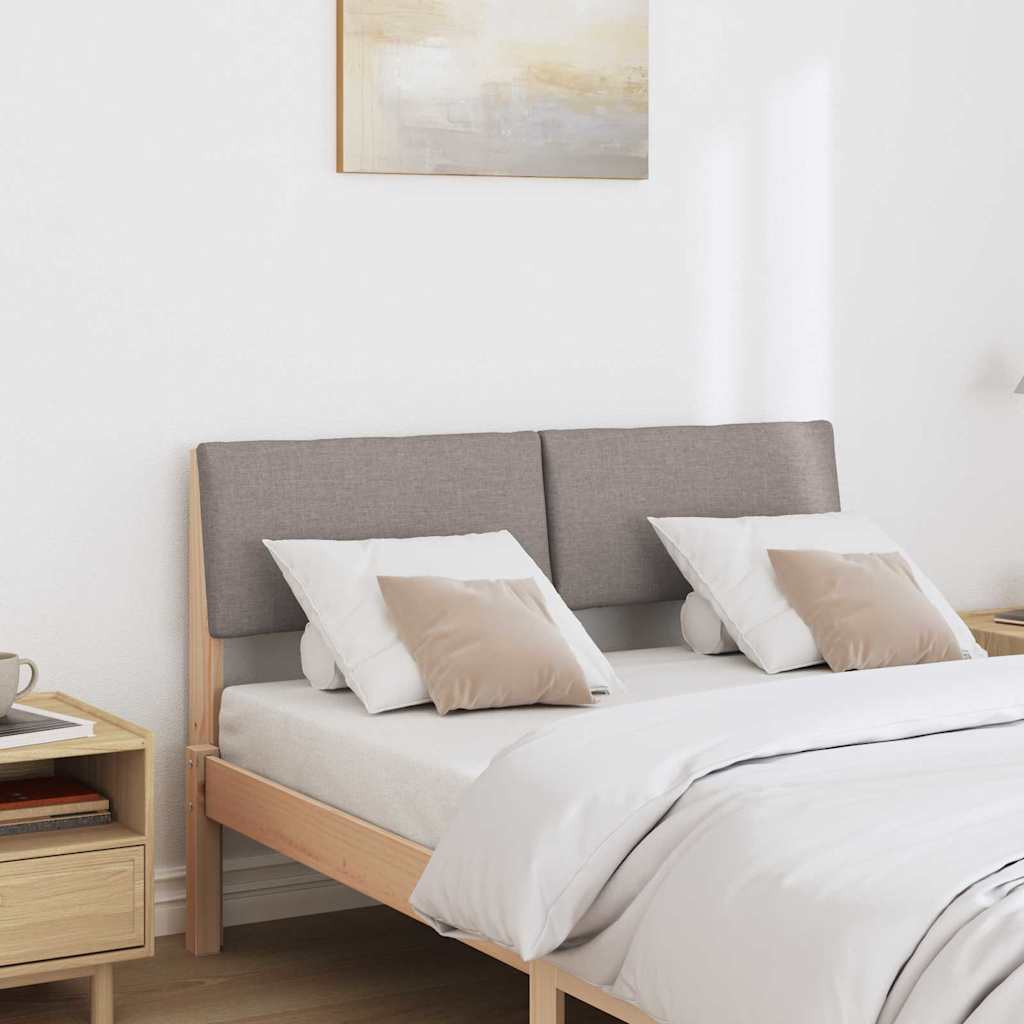 Polstret sengegavl Gråbrun 120 cm Massiv fyrretræ