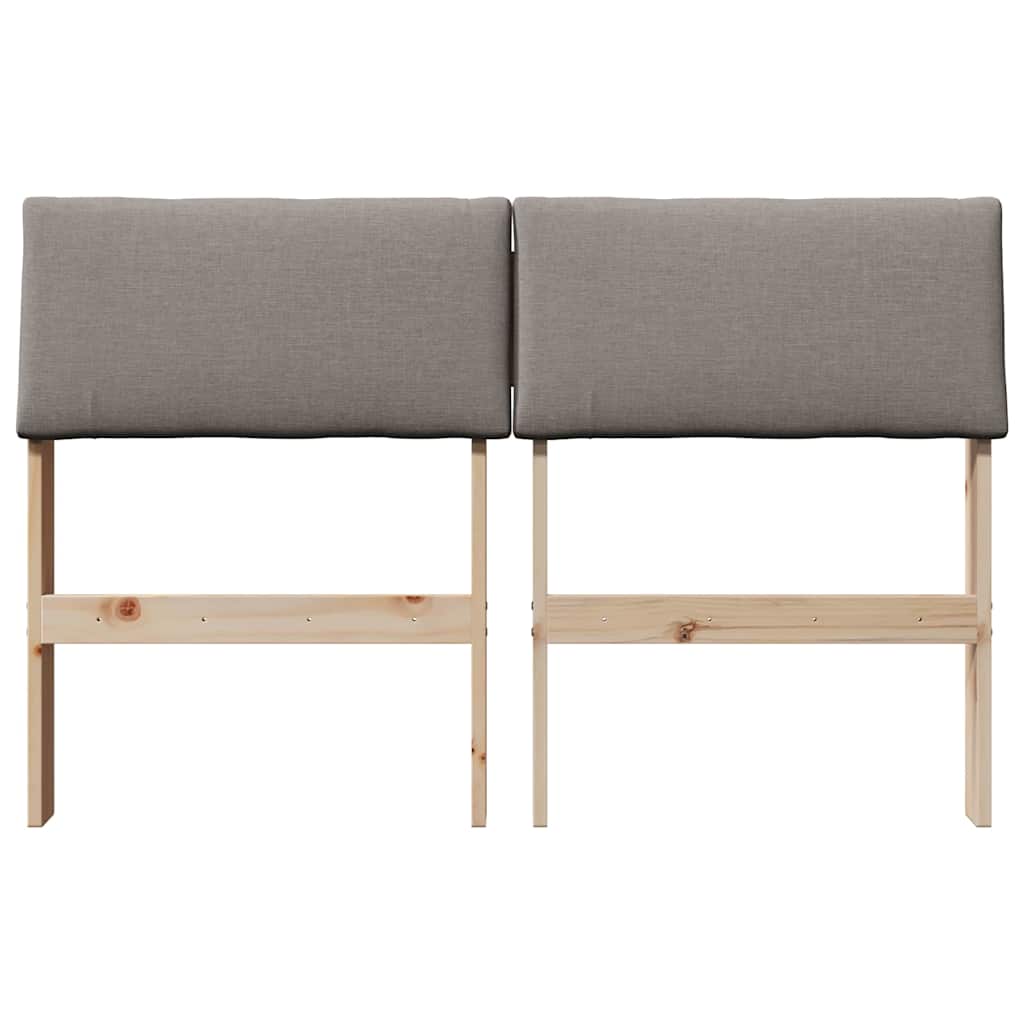 Polstret sengegavl Gråbrun 120 cm Massiv fyrretræ