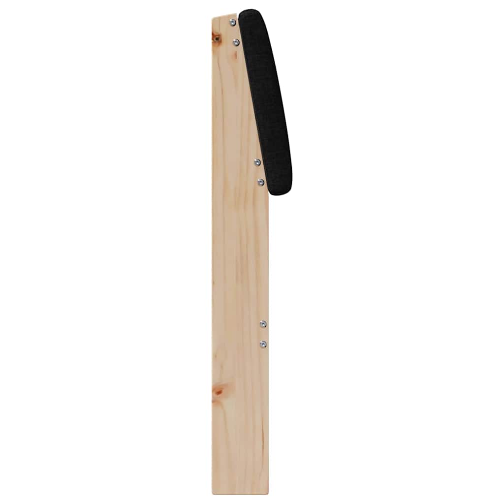 Polstret sengegavl Sort 100 cm Massiv fyrretræ