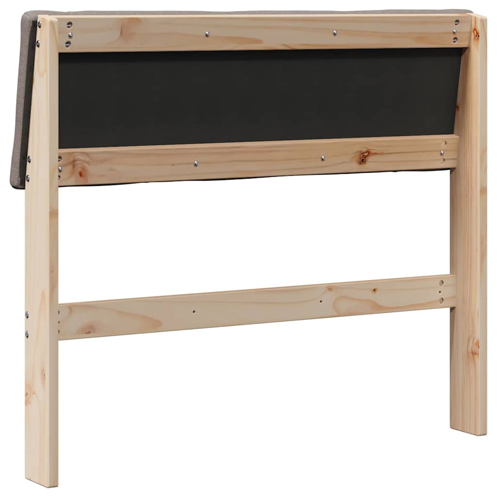 Polstret sengegavl Gråbrun 90 cm Massiv fyrretræ