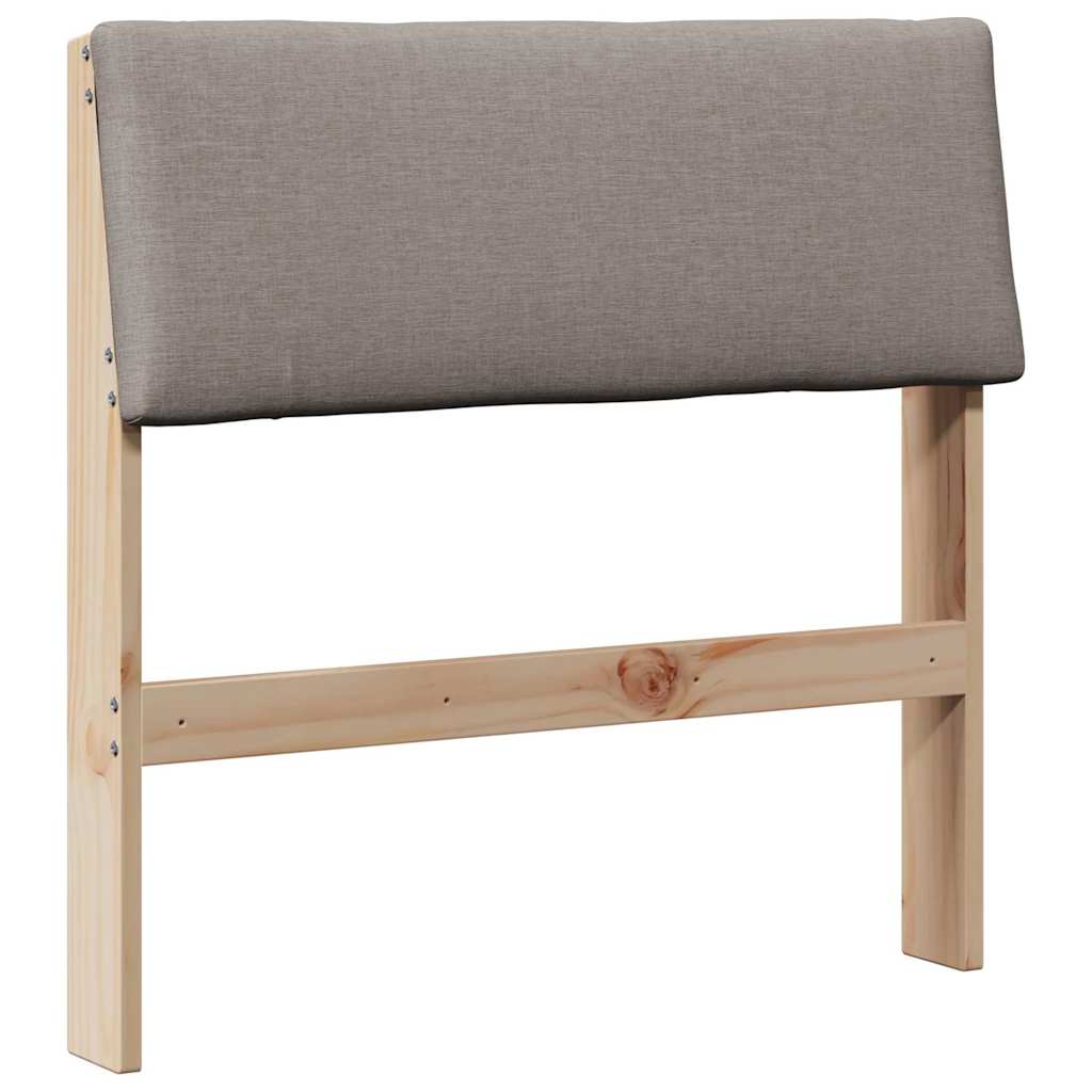 Polstret sengegavl Gråbrun 75 cm Massiv fyrretræ