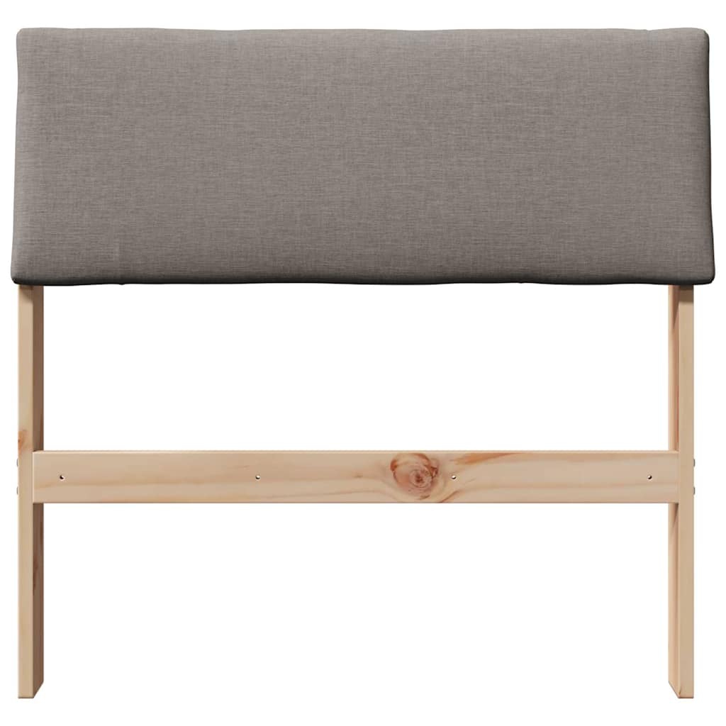 Polstret sengegavl Gråbrun 75 cm Massiv fyrretræ