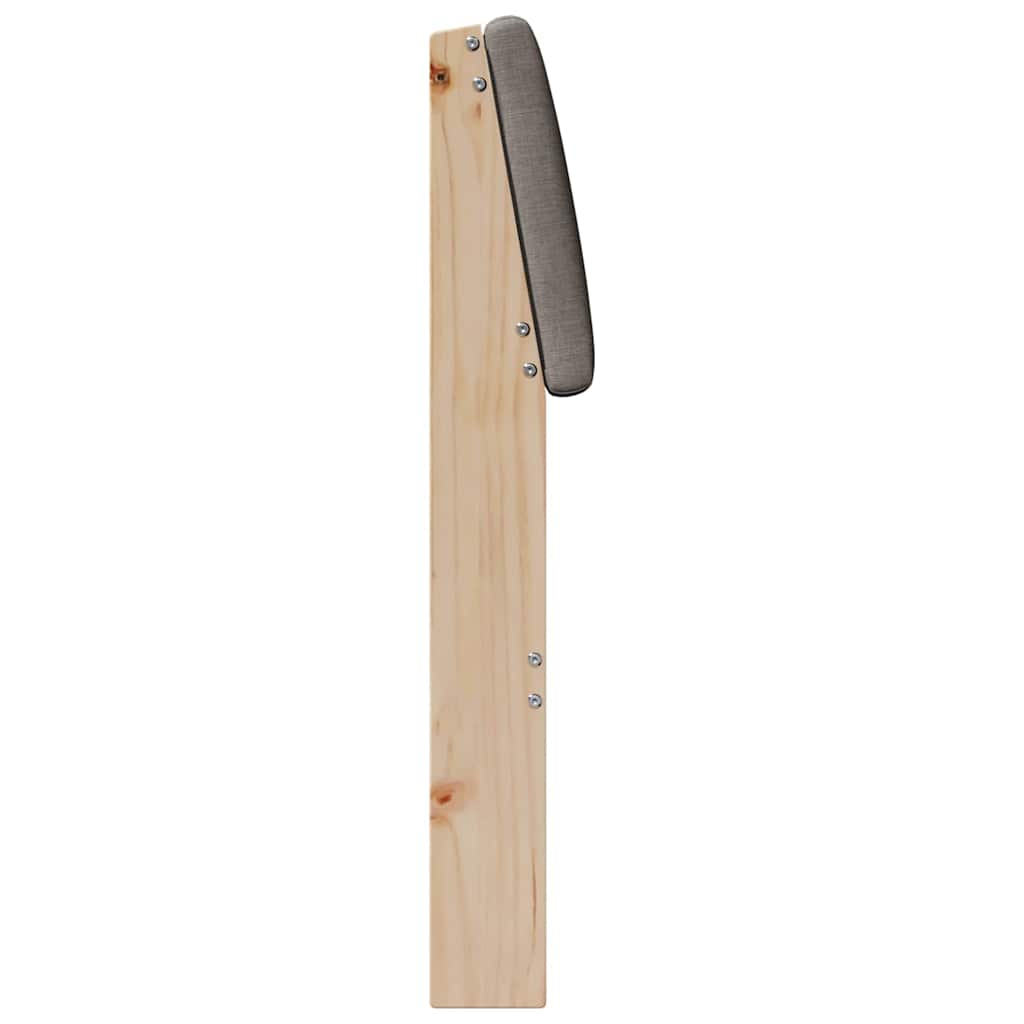 Polstret sengegavl Gråbrun 75 cm Massiv fyrretræ