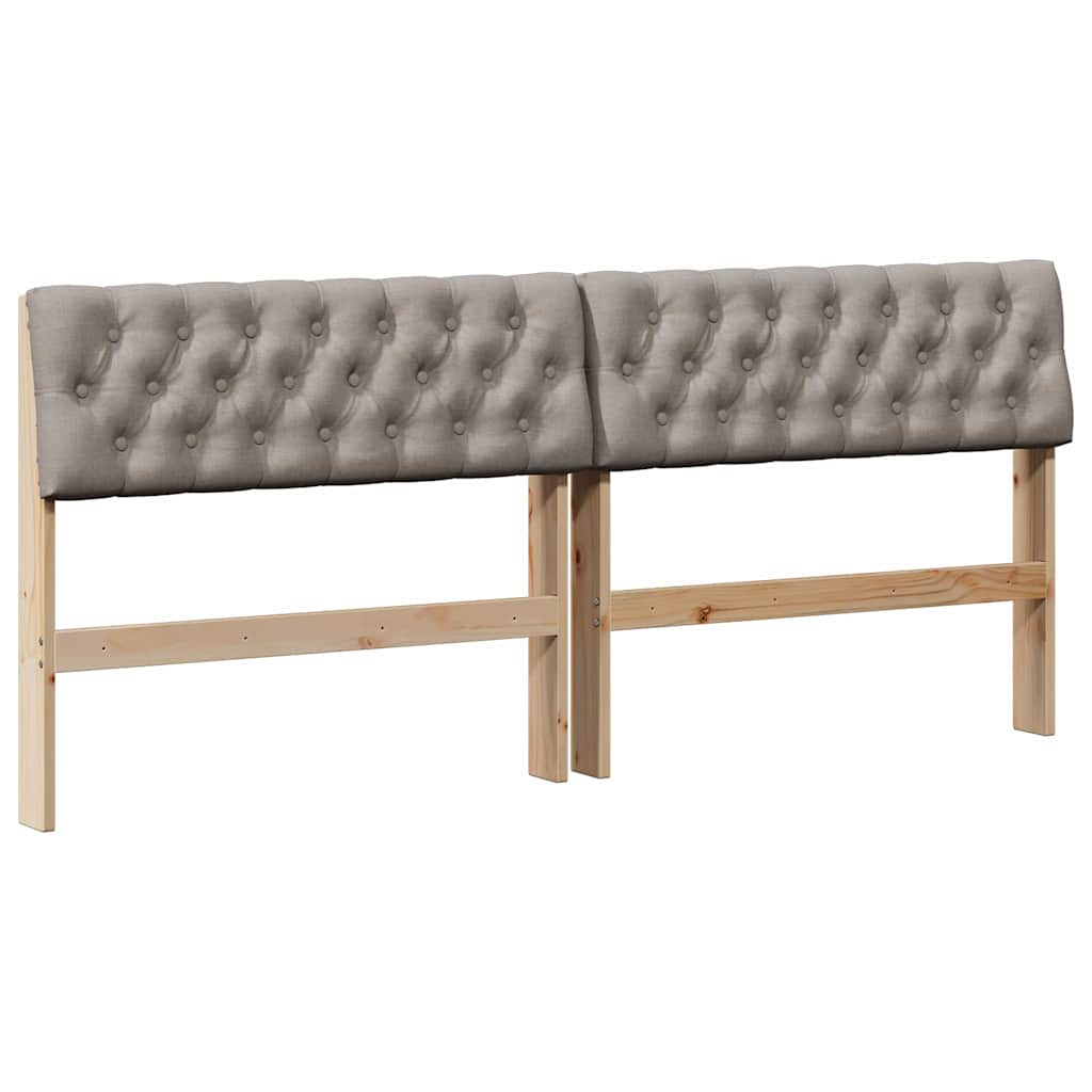 Polstret sengegavl Gråbrun 180 cm Massiv fyrretræ