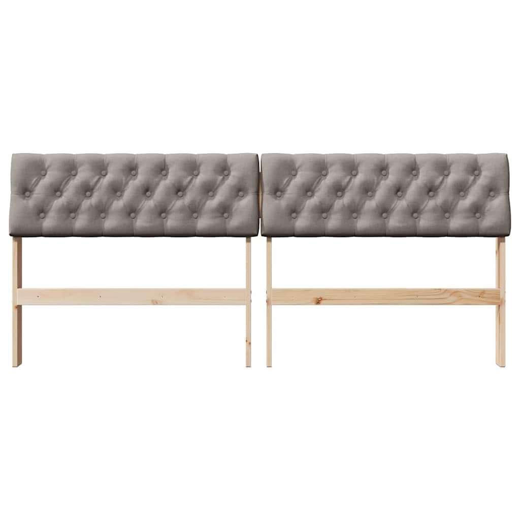 Polstret sengegavl Gråbrun 180 cm Massiv fyrretræ
