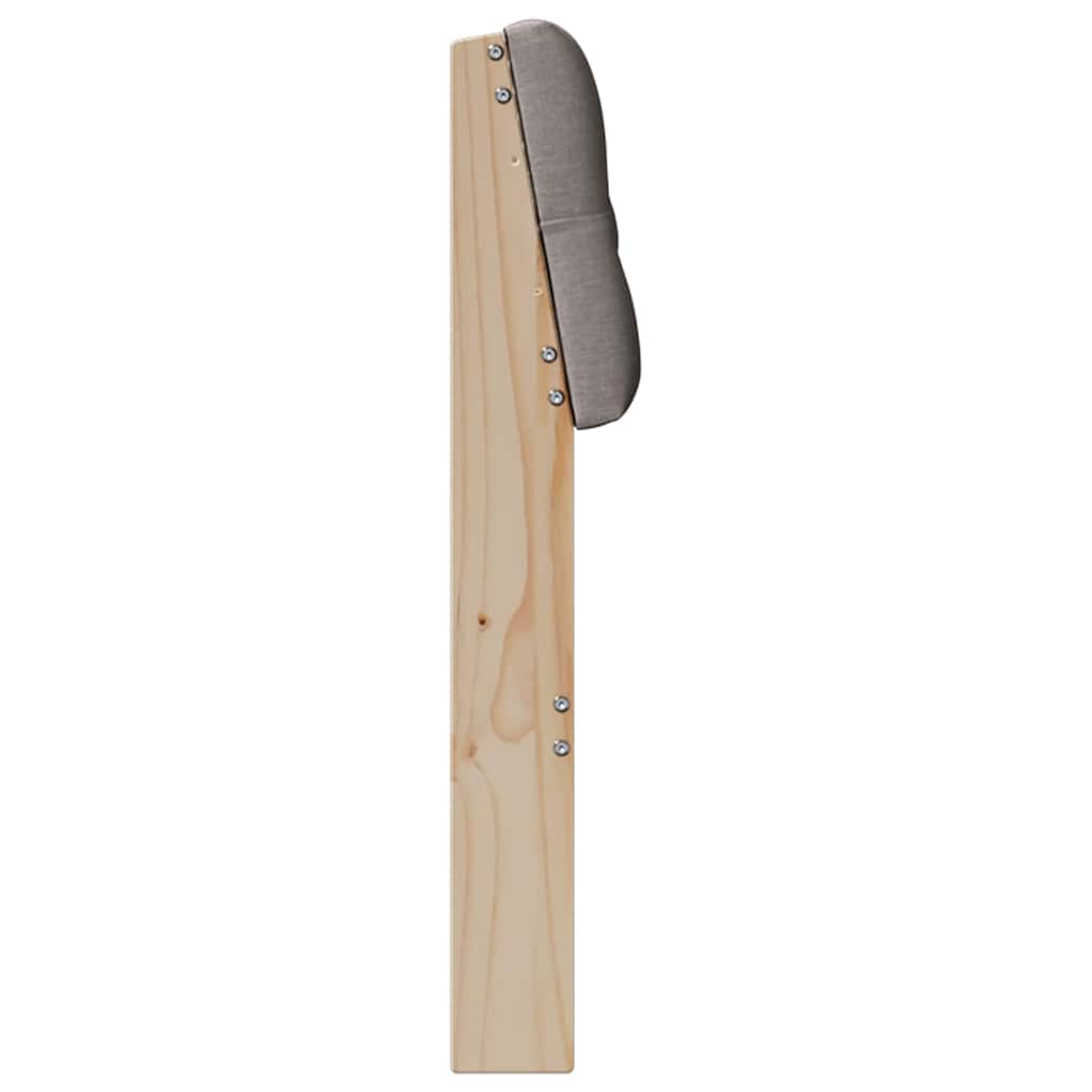 Polstret sengegavl Gråbrun 150 cm Massiv fyrretræ