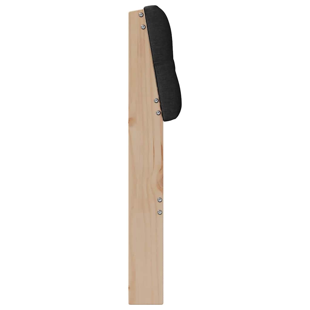 Polstret sengegavl Sort 100 cm Massiv fyrretræ