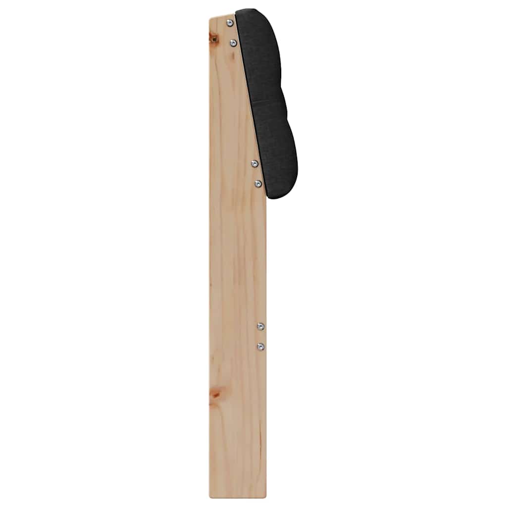 Polstret sengegavl Sort 90 cm Massiv fyrretræ