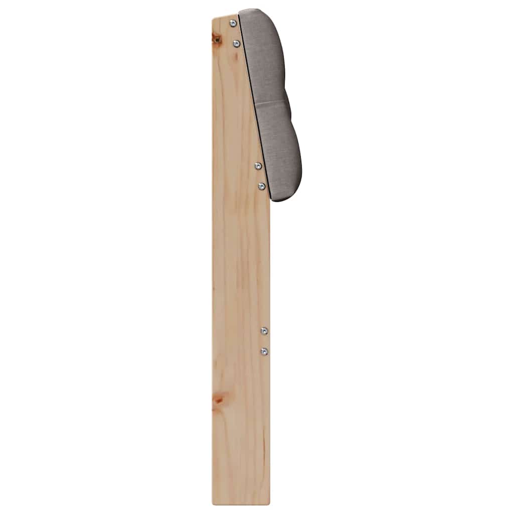 Polstret sengegavl Gråbrun 90 cm Massiv fyrretræ