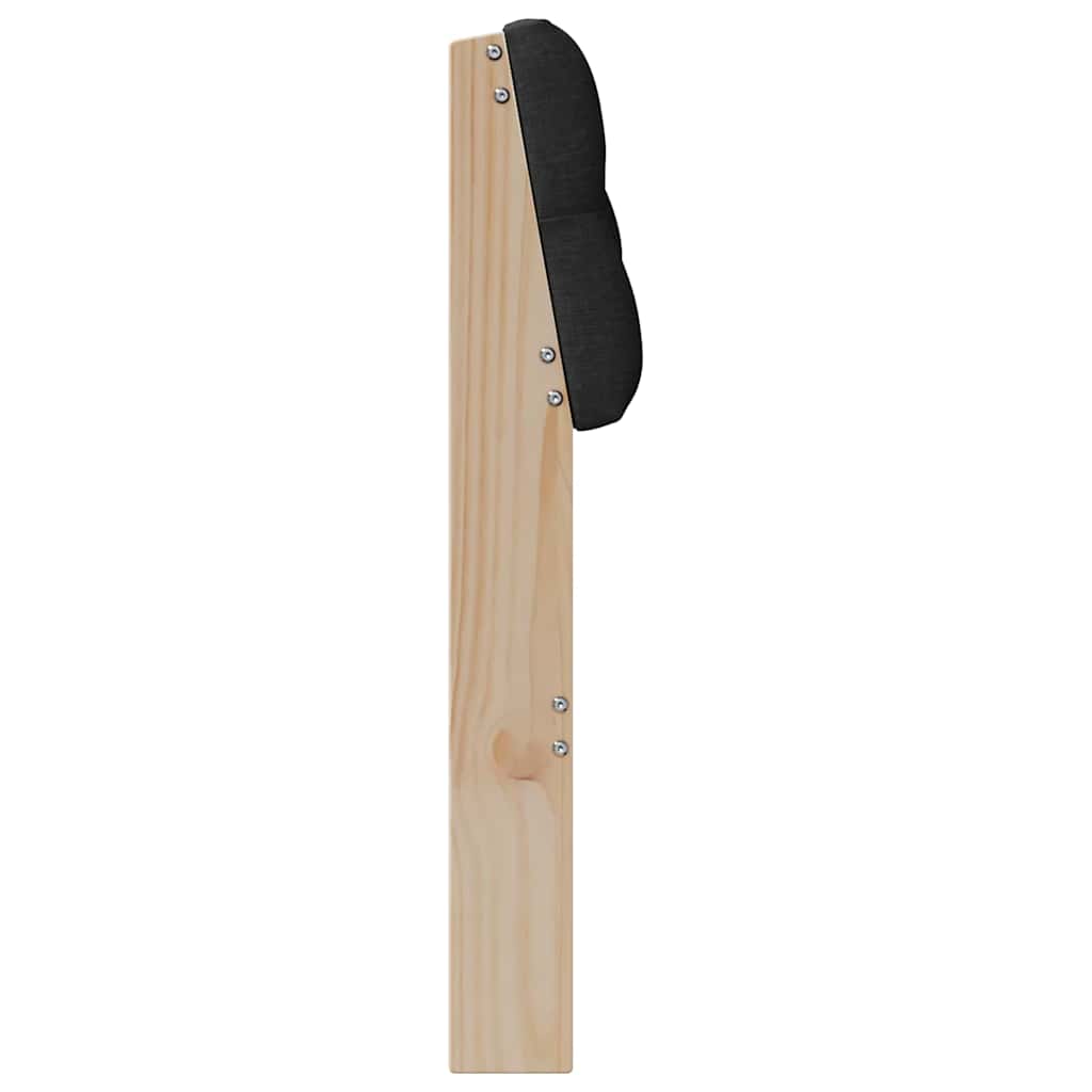 Polstret sengegavl Sort 75 cm Massiv fyrretræ