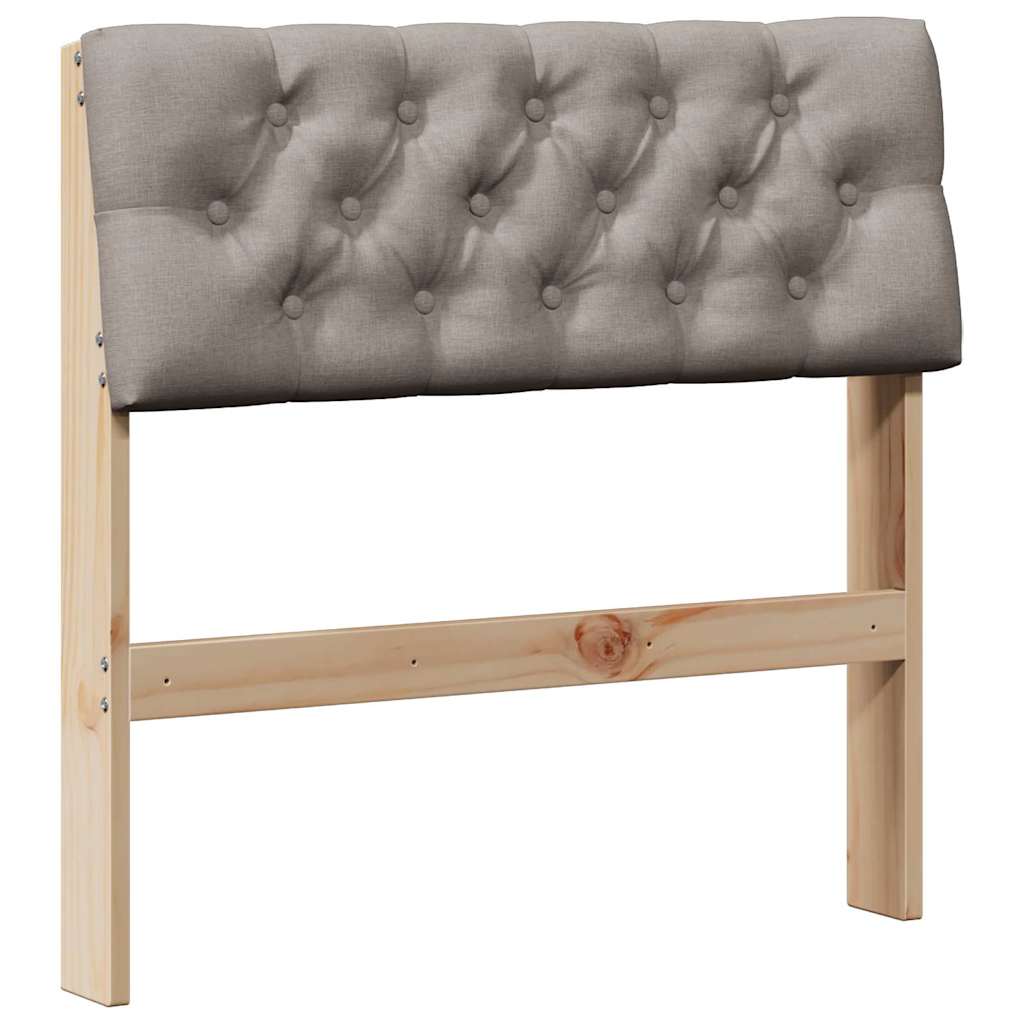 Polstret sengegavl Gråbrun 75 cm Massiv fyrretræ