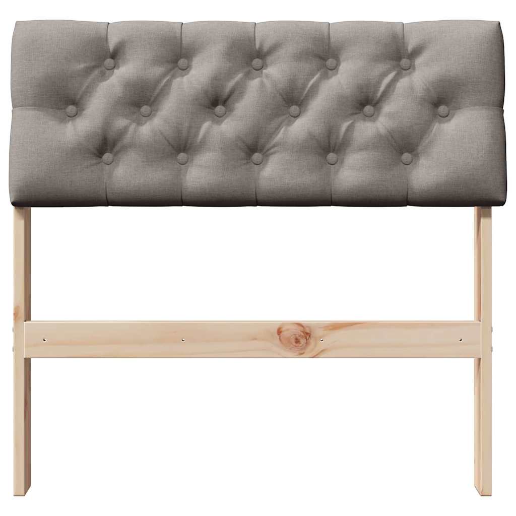 Polstret sengegavl Gråbrun 75 cm Massiv fyrretræ