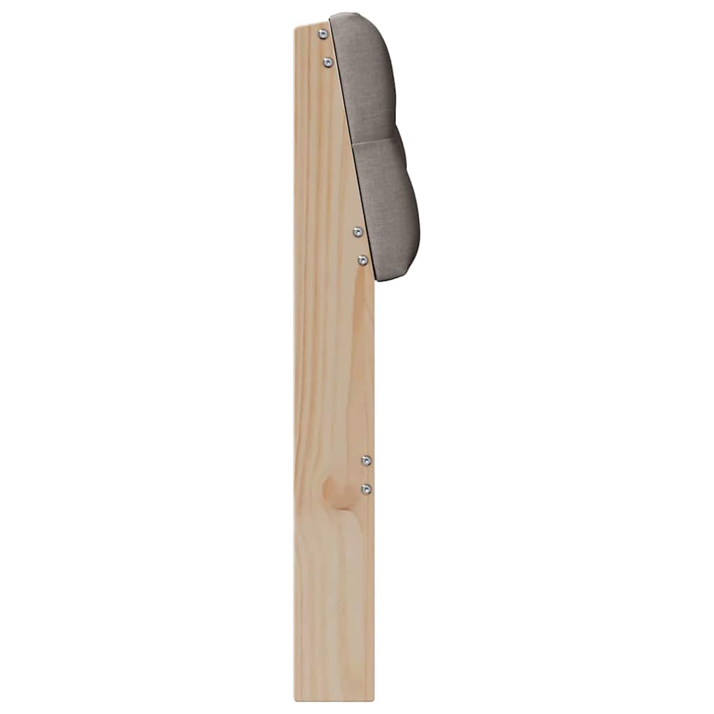 Polstret sengegavl Gråbrun 75 cm Massiv fyrretræ