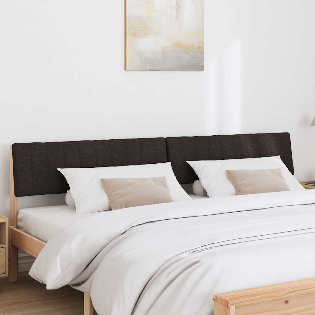 Polstret sengegavl Sort 200 cm Massiv fyrretræ