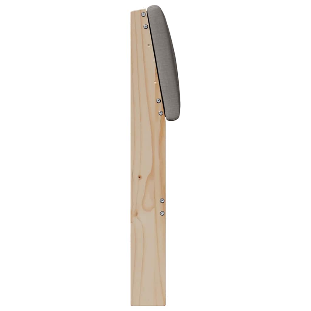 Polstret sengegavl Gråbrun 200 cm Massiv fyrretræ