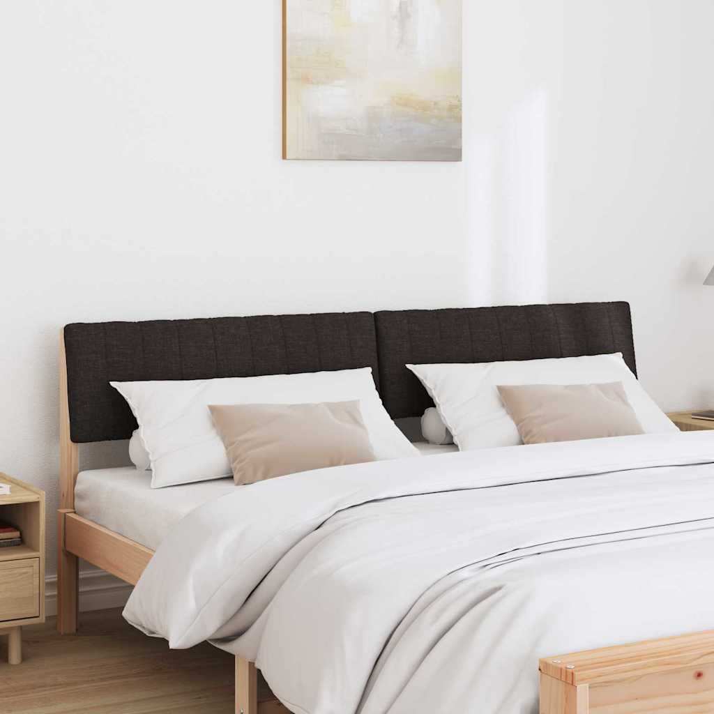 Polstret sengegavl Sort 180 cm Massiv fyrretræ