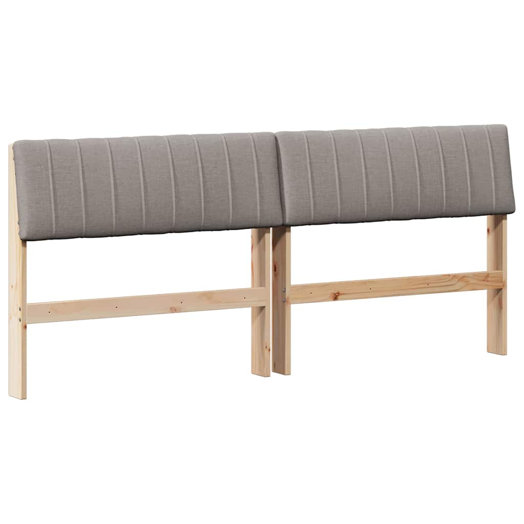 Polstret sengegavl Gråbrun 180 cm Massiv fyrretræ