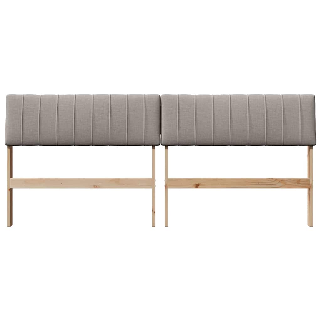 Polstret sengegavl Gråbrun 180 cm Massiv fyrretræ