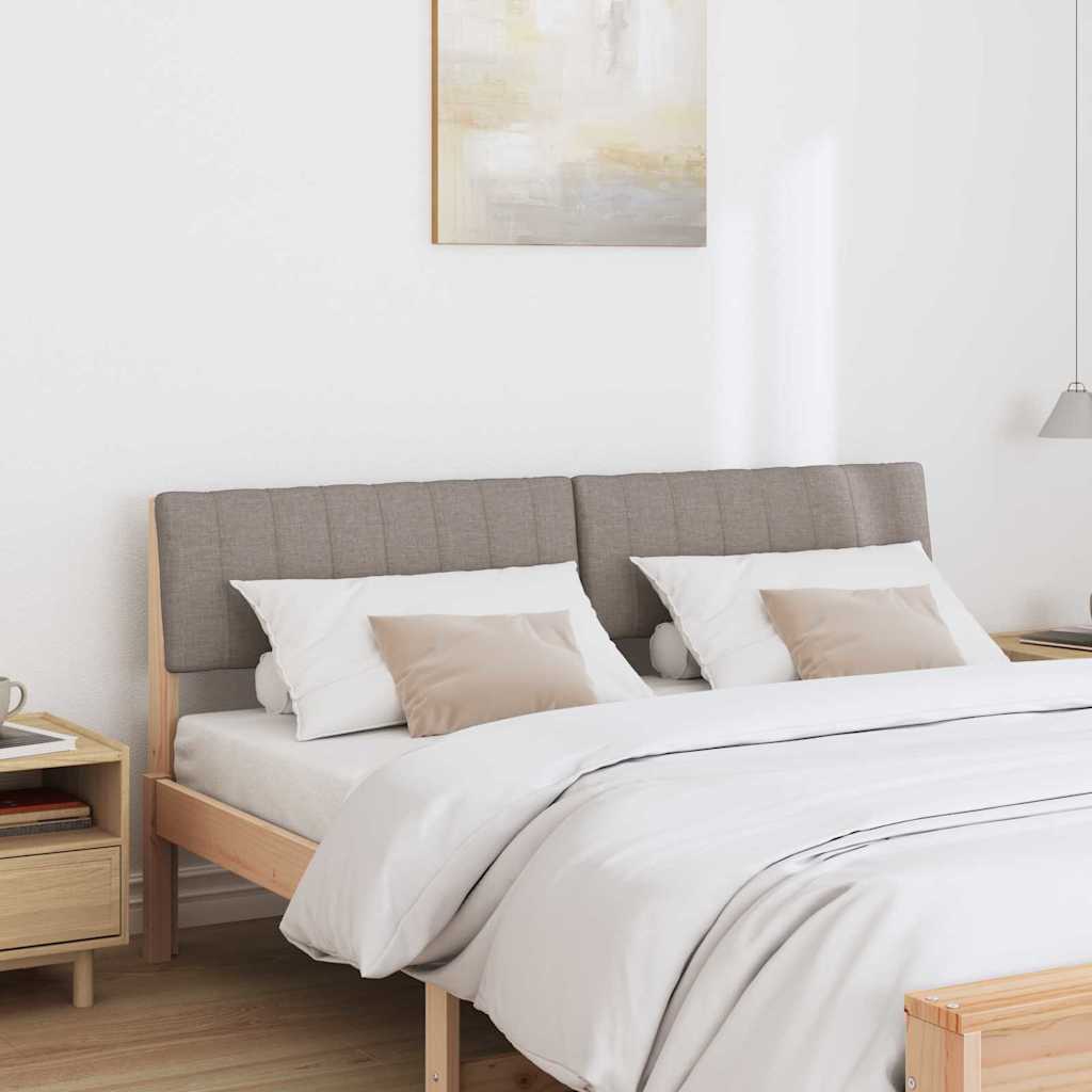 Polstret sengegavl Gråbrun 160 cm Massiv fyrretræ