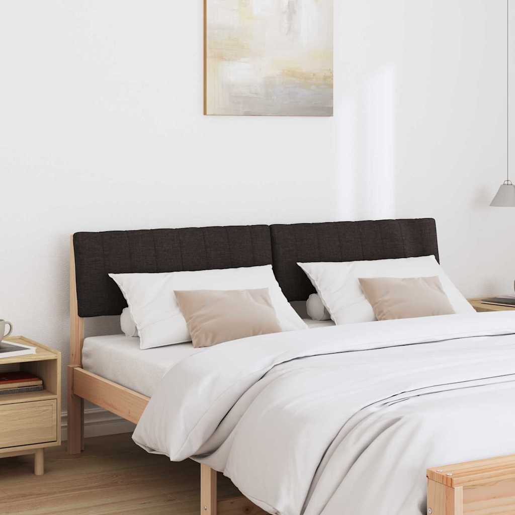 Polstret sengegavl Sort 150 cm Massiv fyrretræ