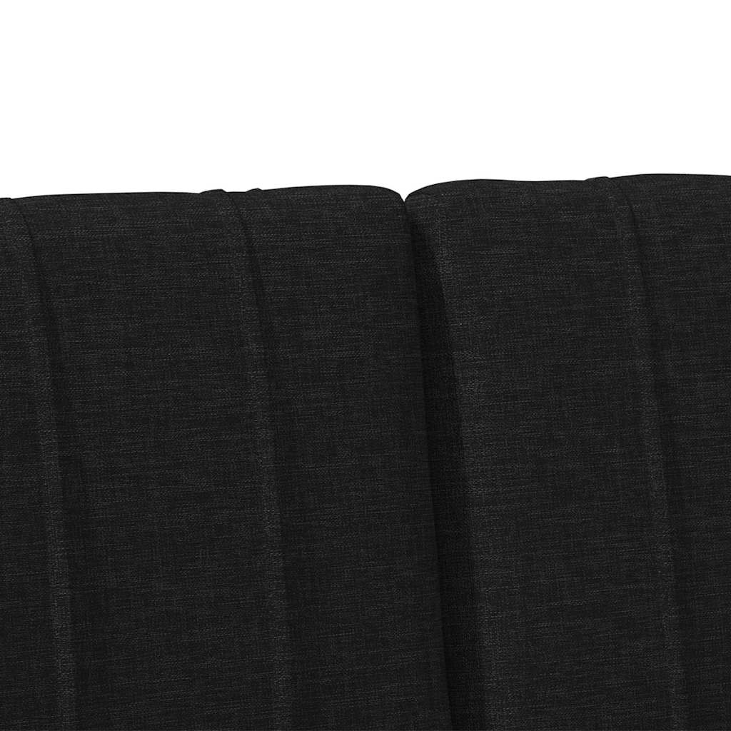 Polstret sengegavl Sort 140 cm Massiv fyrretræ