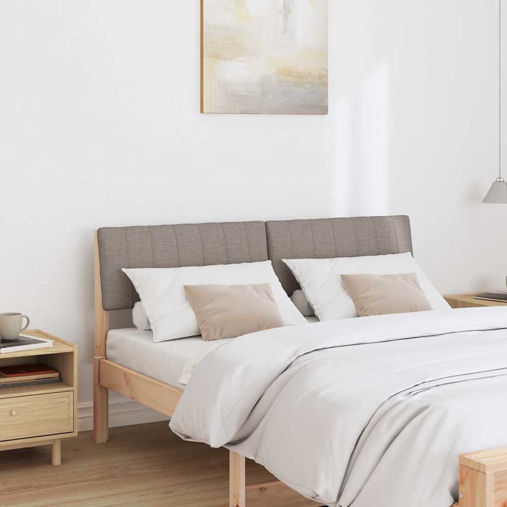 Polstret sengegavl Gråbrun 140 cm Massiv fyrretræ