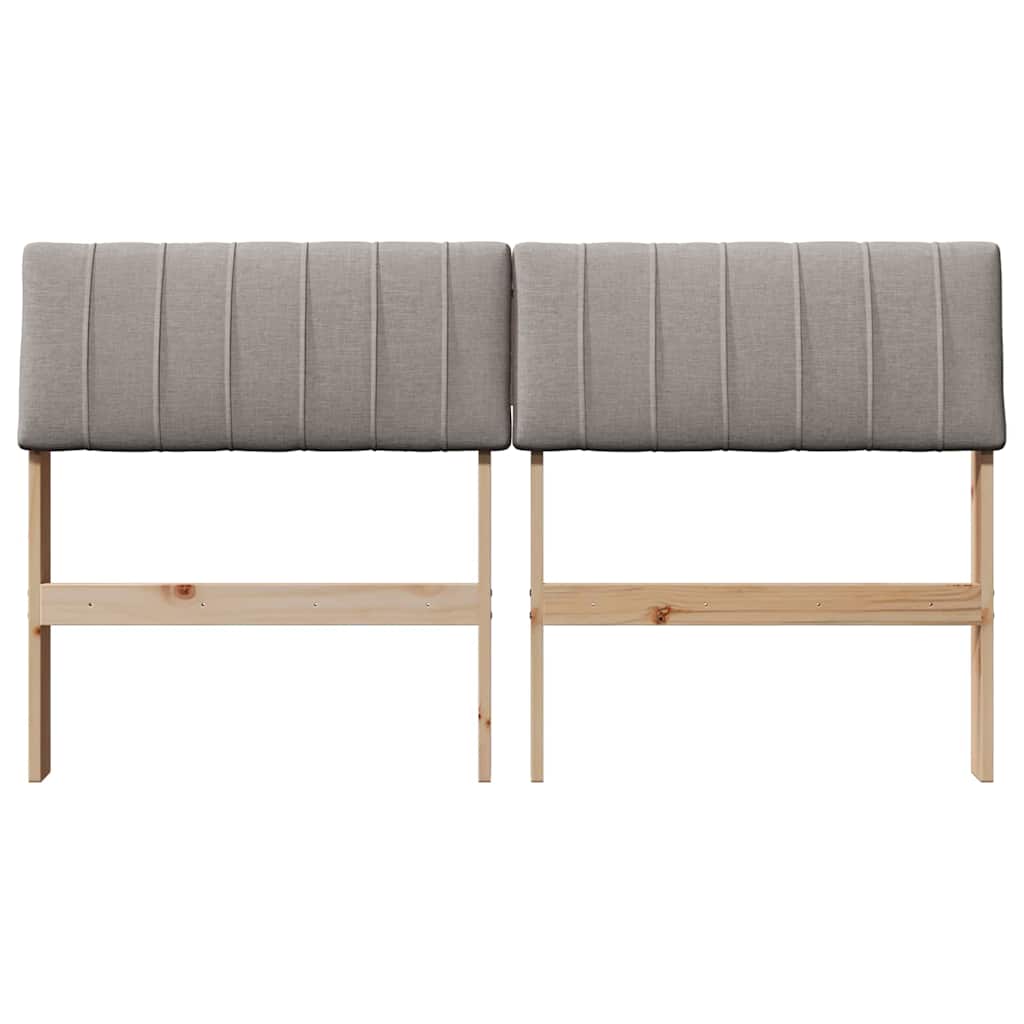 Polstret sengegavl Gråbrun 140 cm Massiv fyrretræ