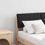 Polstret sengegavl Sort 120 cm Massiv fyrretræ