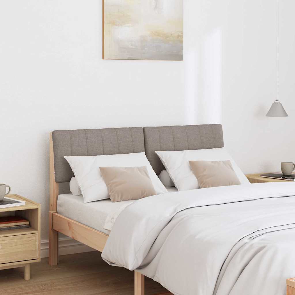 Polstret sengegavl Gråbrun 120 cm Massiv fyrretræ