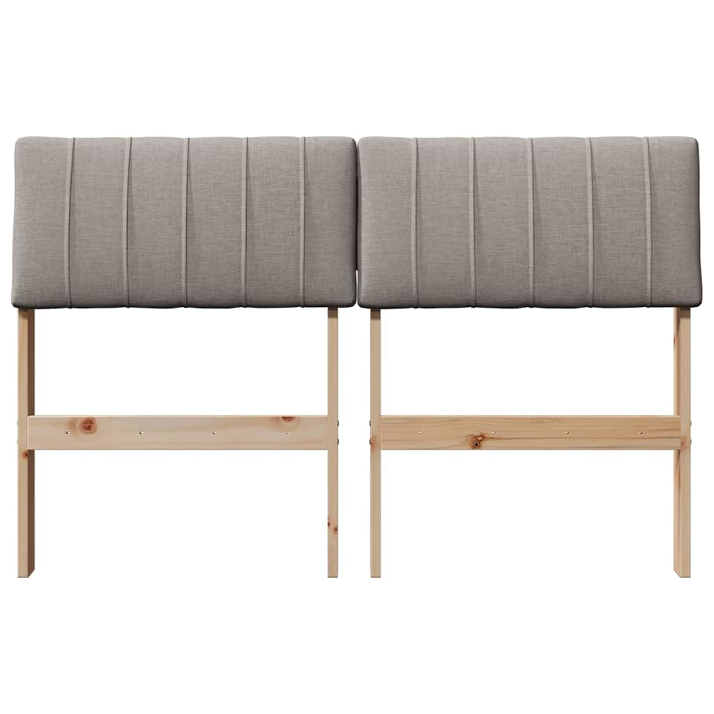 Polstret sengegavl Gråbrun 120 cm Massiv fyrretræ