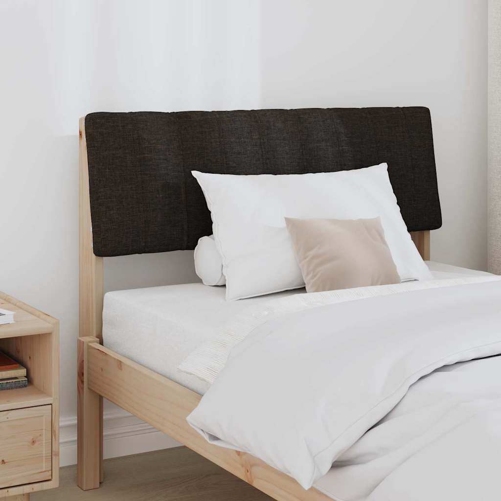 Polstret sengegavl Sort 90 cm Massiv fyrretræ