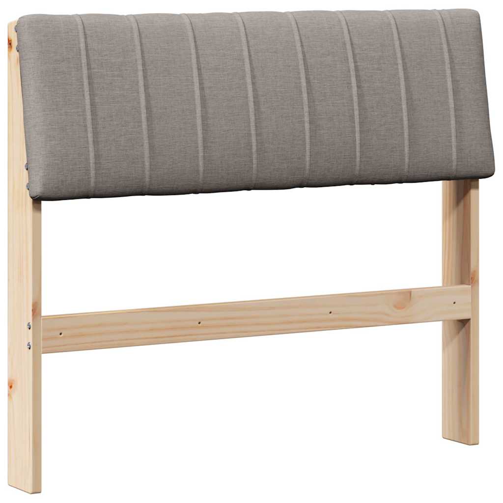 Polstret sengegavl Gråbrun 90 cm Massiv fyrretræ