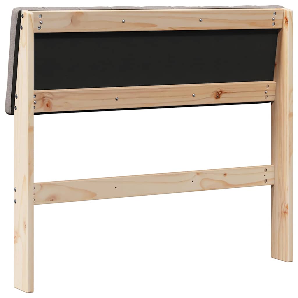 Polstret sengegavl Gråbrun 90 cm Massiv fyrretræ