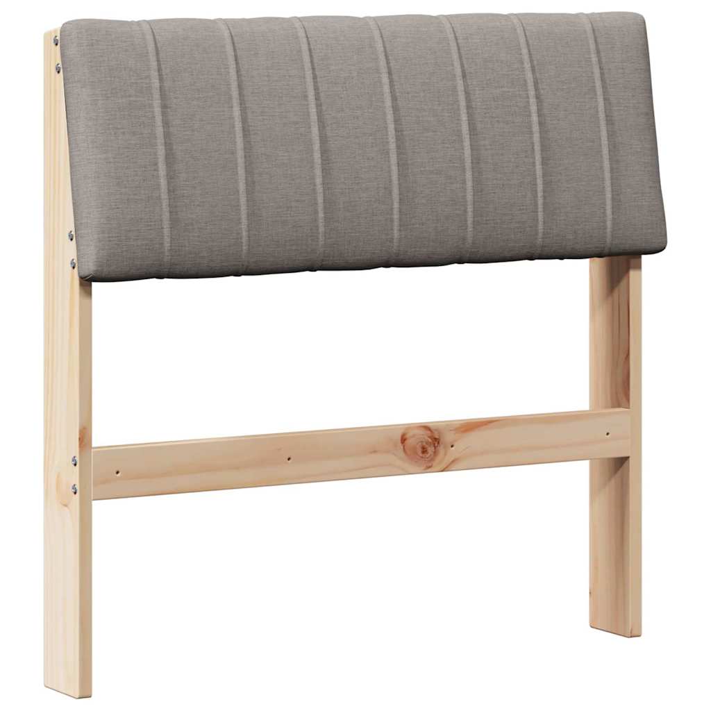 Polstret sengegavl Gråbrun 80 cm Massiv fyrretræ