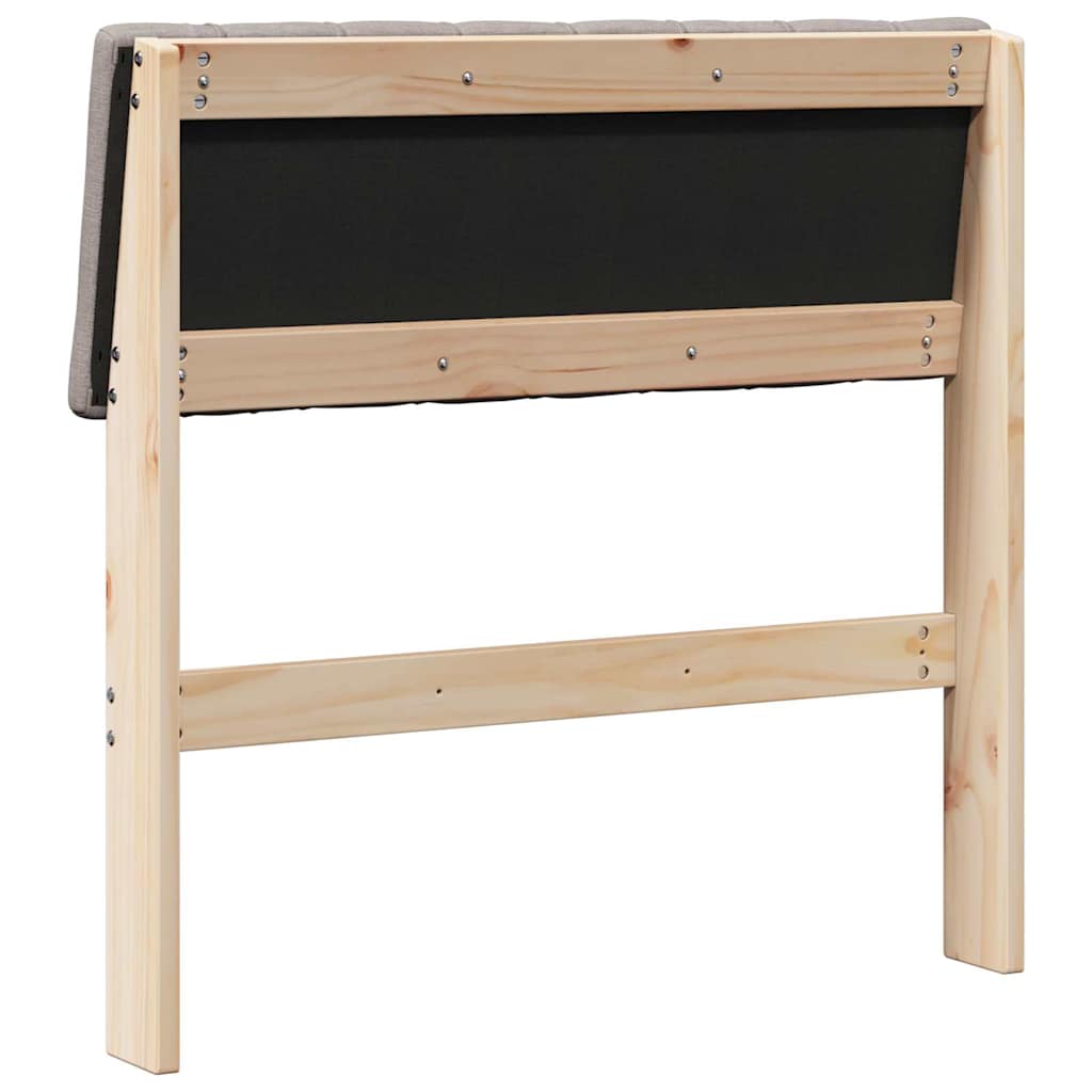 Polstret sengegavl Gråbrun 80 cm Massiv fyrretræ