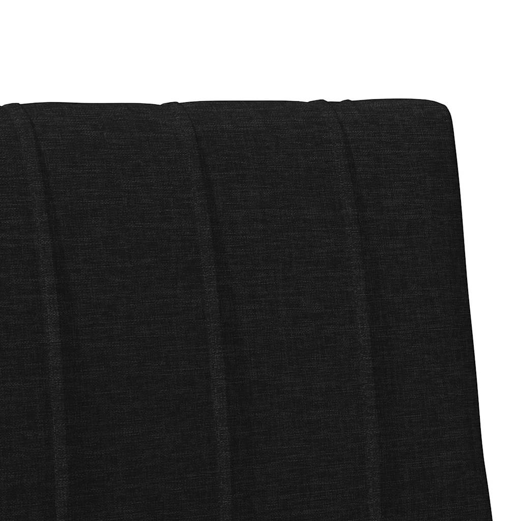 Polstret sengegavl Sort 75 cm Massiv fyrretræ