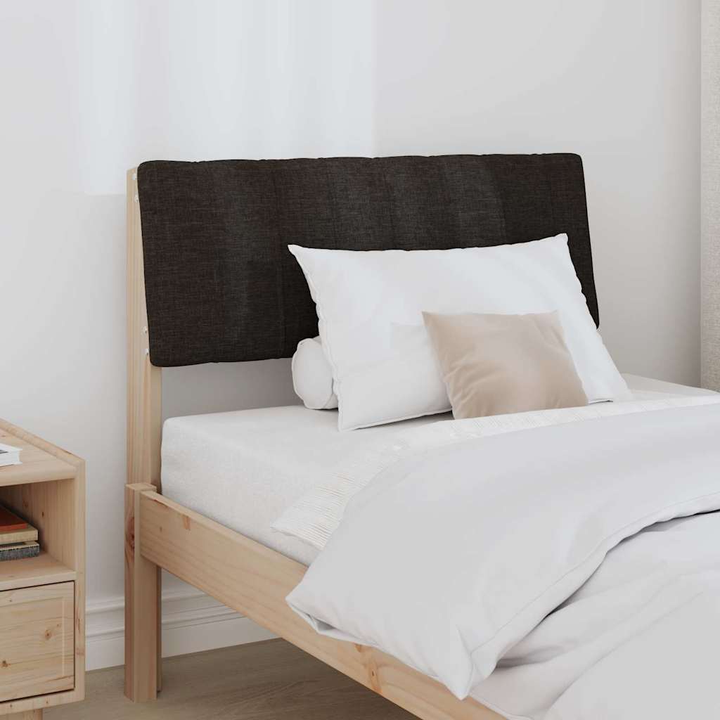 Polstret sengegavl Sort 75 cm Massiv fyrretræ