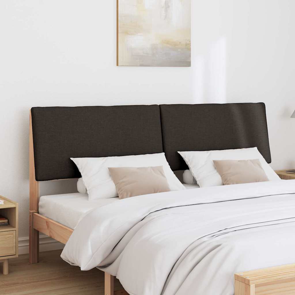 Polstret sengegavl Sort 200 cm Massiv fyrretræ