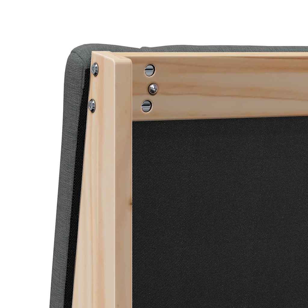 Polstret sengegavl Mørkegrå 180 cm Massiv fyrretræ