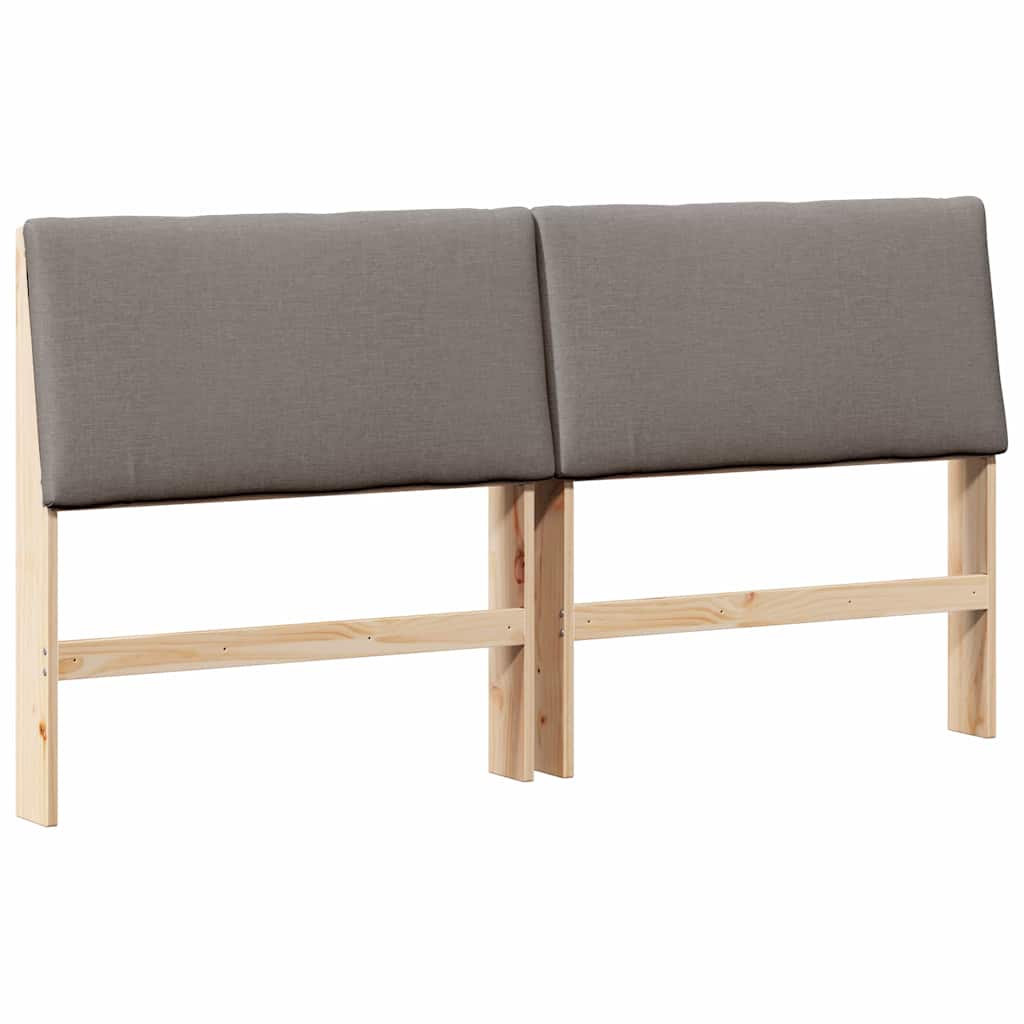 Polstret sengegavl Gråbrun 180 cm Massiv fyrretræ
